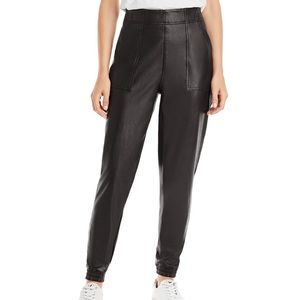 Spanx Faux Leather Jogger Pants Size Medium Black 20283R Pull On